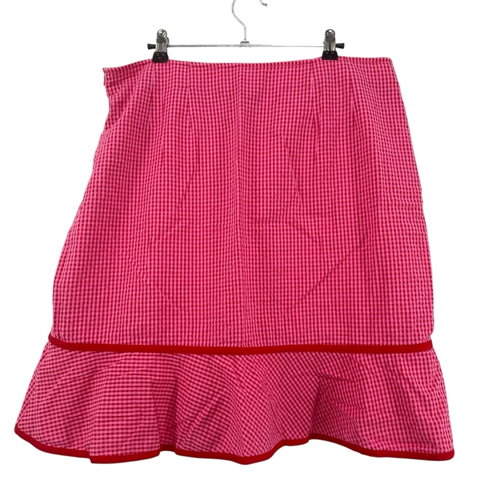 Mac & Jac Cotton Pink Red Gingham Skirt
